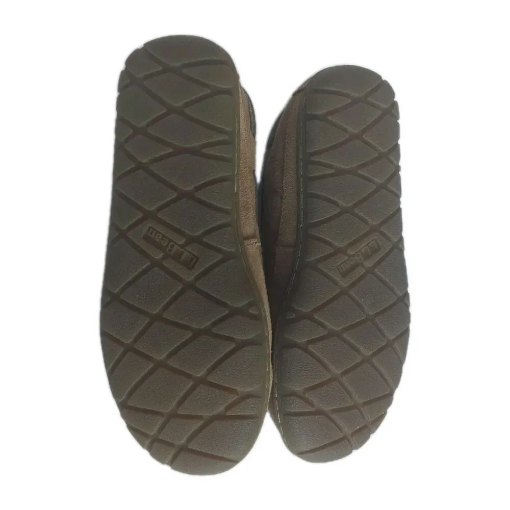 LL Bean Wicked Good Camp Moccasins  Big Girls 2 Shearling Fur Slippers Tan
